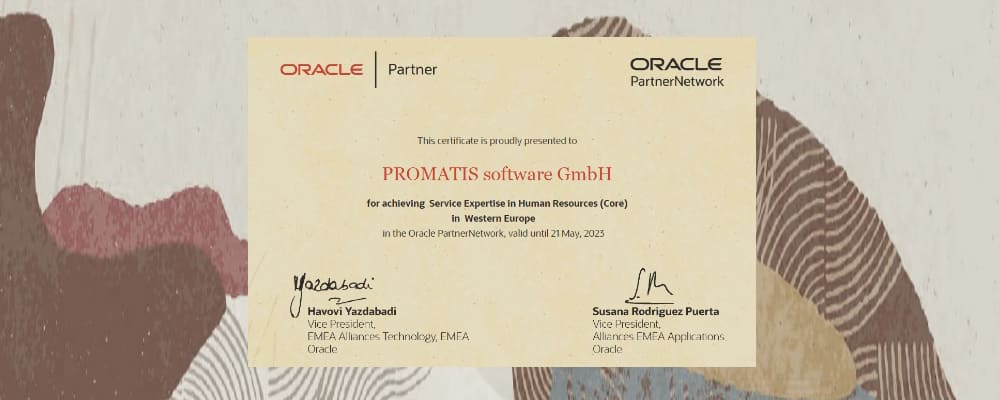 PROMATIS receives Oracle HR Expertise Certificate